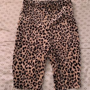 Forever 21 velvet Cheetah biker shorts